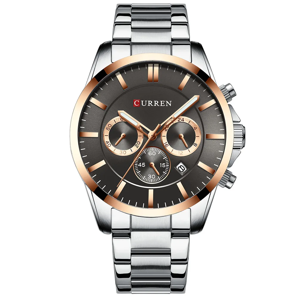 Curren 8336, мужские часы, мужские модные спортивные часы, женские мужские часы, Топ бренд, роскошные Стальные кварцевые наручные часы, наручные часы - Цвет: Серебристый