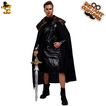 

Halloween Adult Men John Snow King in the North Cosplay Costumes Performance Game of Thrones Deluxe Black John snow Costumes