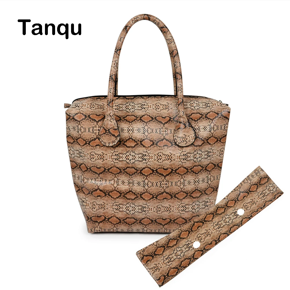 TANQU Waterproof Faux Snakeskin Leather Serpentine Insert Pocket Plus Trim Handle Combination for Classic Mini Obag Handbag | Багаж и