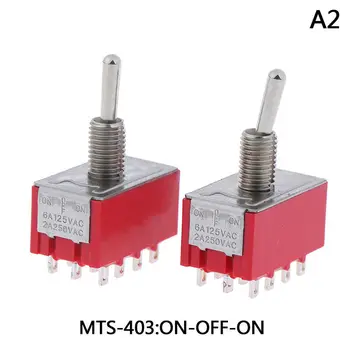 

10PCS MINI MTS-403 4PDT 12PIN ON-OFF-ON Miniature toggle switch power switches 6A/125V 2A/250V MTS 403 MTS403