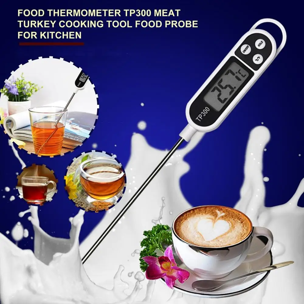 

New Digital Food Thermometer TP300 Milk Meat Turkey Cooking Tool Pen-type Structure Food Probe For Kitchen Barbecue
