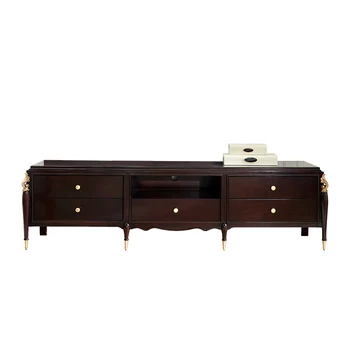 

Classic Solid Wood TV Stand Cabinets Dining Room Sideboard Cabinet Furniture with Wine Rack JH-MK5110