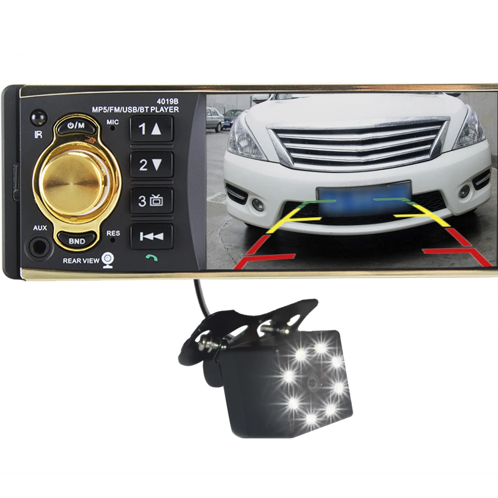 Hipppcron 1 Din автомагнитола 4,1 дюймов аудио стерео Bluetooth USB AUX FM радио станция с камерой заднего вида дистанционное управление