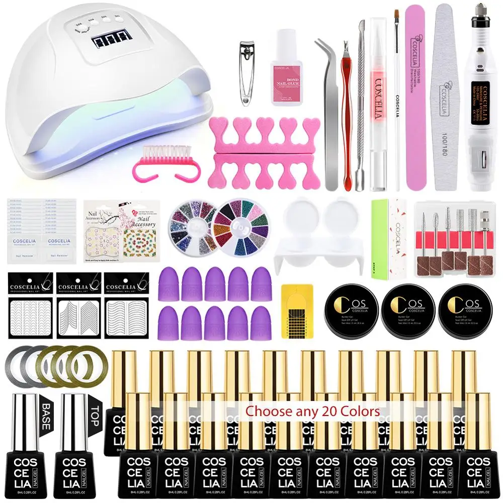 

COSCELIA New Super Pro Full Manicure Set Gel Nail Polish Set For Nail Art Manicure Tools Set For Manicure For Gel Varnish Pusher