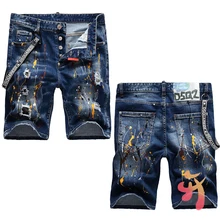DSQ2 pantalones cortos de tela vaquera para hombre, Vaqueros cortos de alta calidad, estilo Hip Hop, dsq