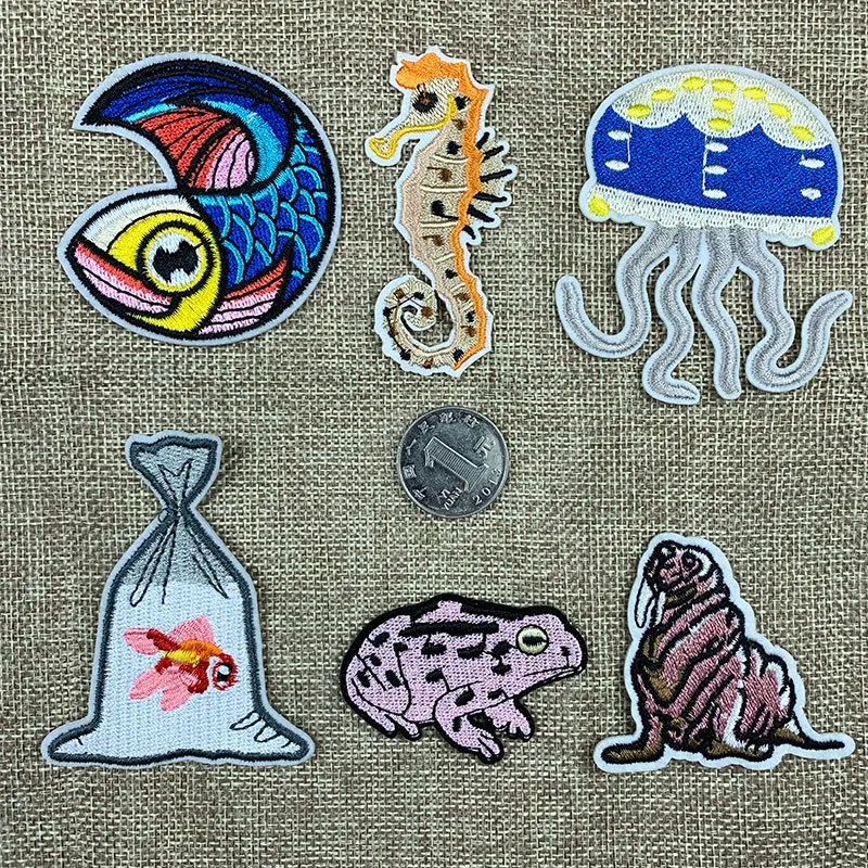 Нашивки с вышивкой в виде рыб морских рыбок животных 1 шт. | Дом и сад