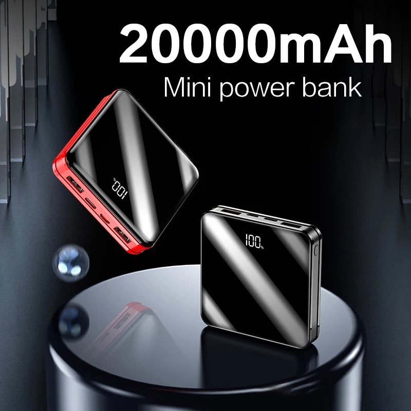 Mini Power Bank 20000mAh Portable Fast Charging Powerbank Dual USB PoverBank External Battery Charger For Xiaomi Mi Redmi iPhone Mini Power Bank 20000mAh Portable Fast Charging Powerbank Dual USB PoverBank External Battery Charger For Xiaomi Mi Redmi iPhone
