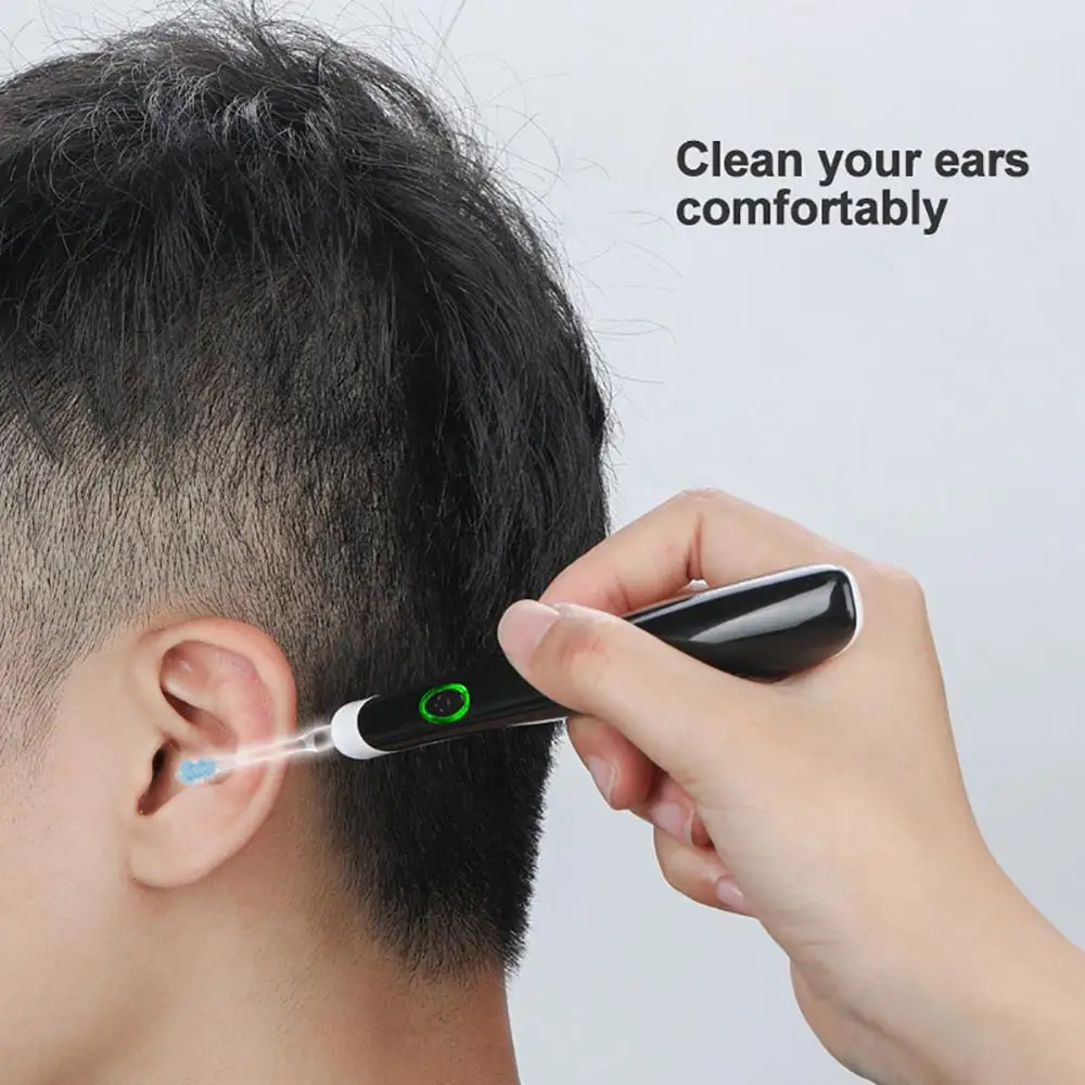 

Ear Cleaner Earwax Removal Soft Spiral Heads Sonic Ear Curette Light Spoon Flashlight Earpick Vibrating Cleaning Tool