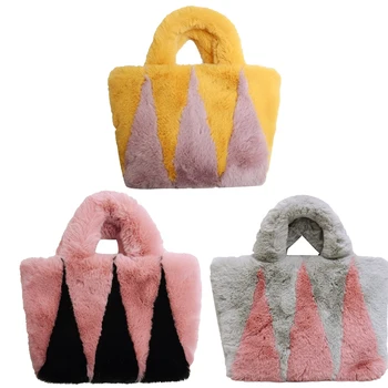 

Fashion Plush Chain Messenger Bag Women's Warmth Soft Shoulder Messenger Bag Luxury Casual Handbag Purse