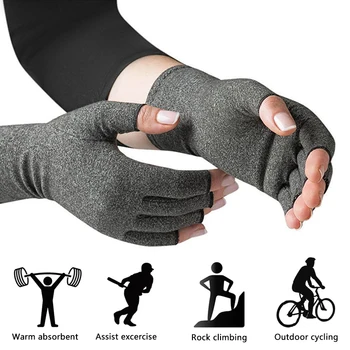 

1 Pair Gloves Leaking Fingers Protect Hands Soft Elastic Compression Gloves Unsex Outdoor Cycling and Sport Gray Gloves