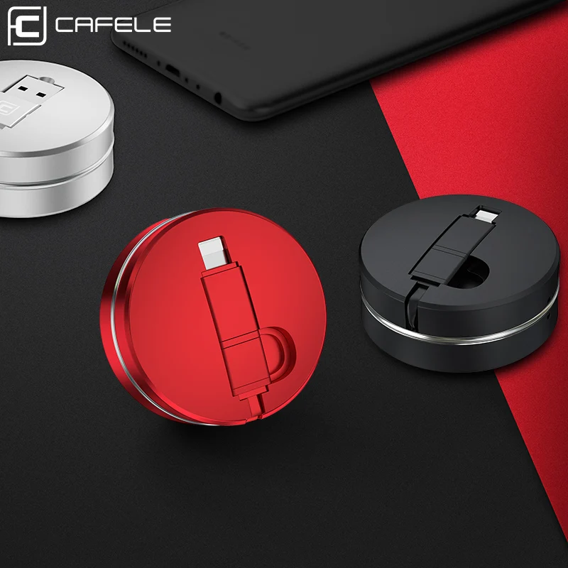CAFELE 2 в 1 для Micro iPhone Mini Usb кабель 1 м зарядный провод для iPhone 8 samsung Redmi note 7 Выдвижной зарядный шнур для телефона