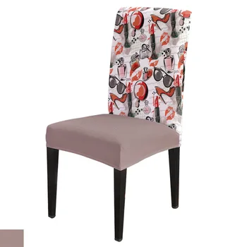 

Hand-Painted Modern Girl Chair Cover for Dining Room Chairs Covers High Back Living Room Chair Cover Sets for Home Kitchen