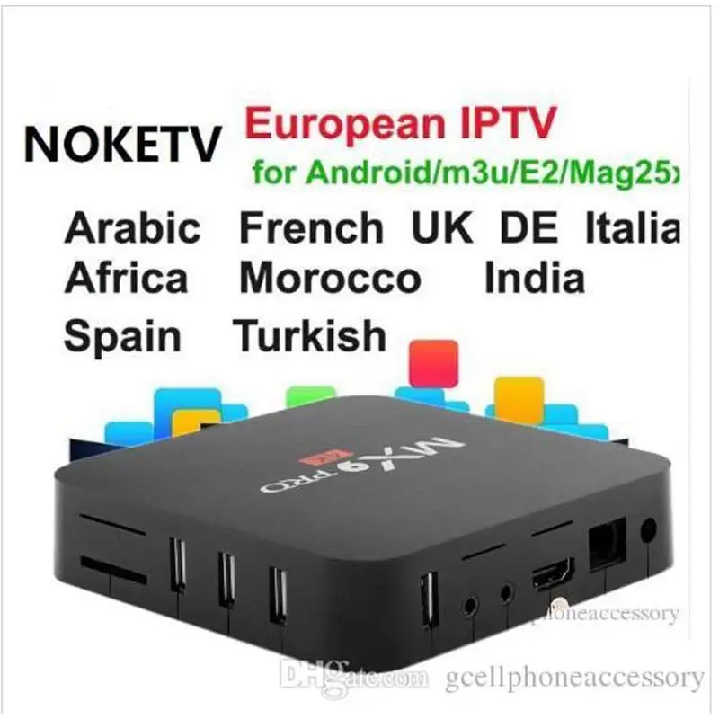 MX9PRO Android ТВ приставка S905X 4K Wifi Смарт ТВ приставка с HD IP ТВ Европа Великобритания италия арабский французский Россия IP ТВ программы NOKE tv