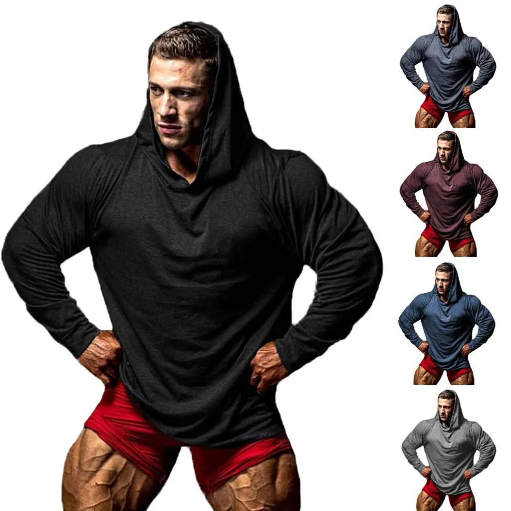 Мужская новая стильная модная одежда для фитнеса с длинным рукавом, топ, блузка, свитер, пуловер, женские толстовки, свободные толстовки для бодибилдинга