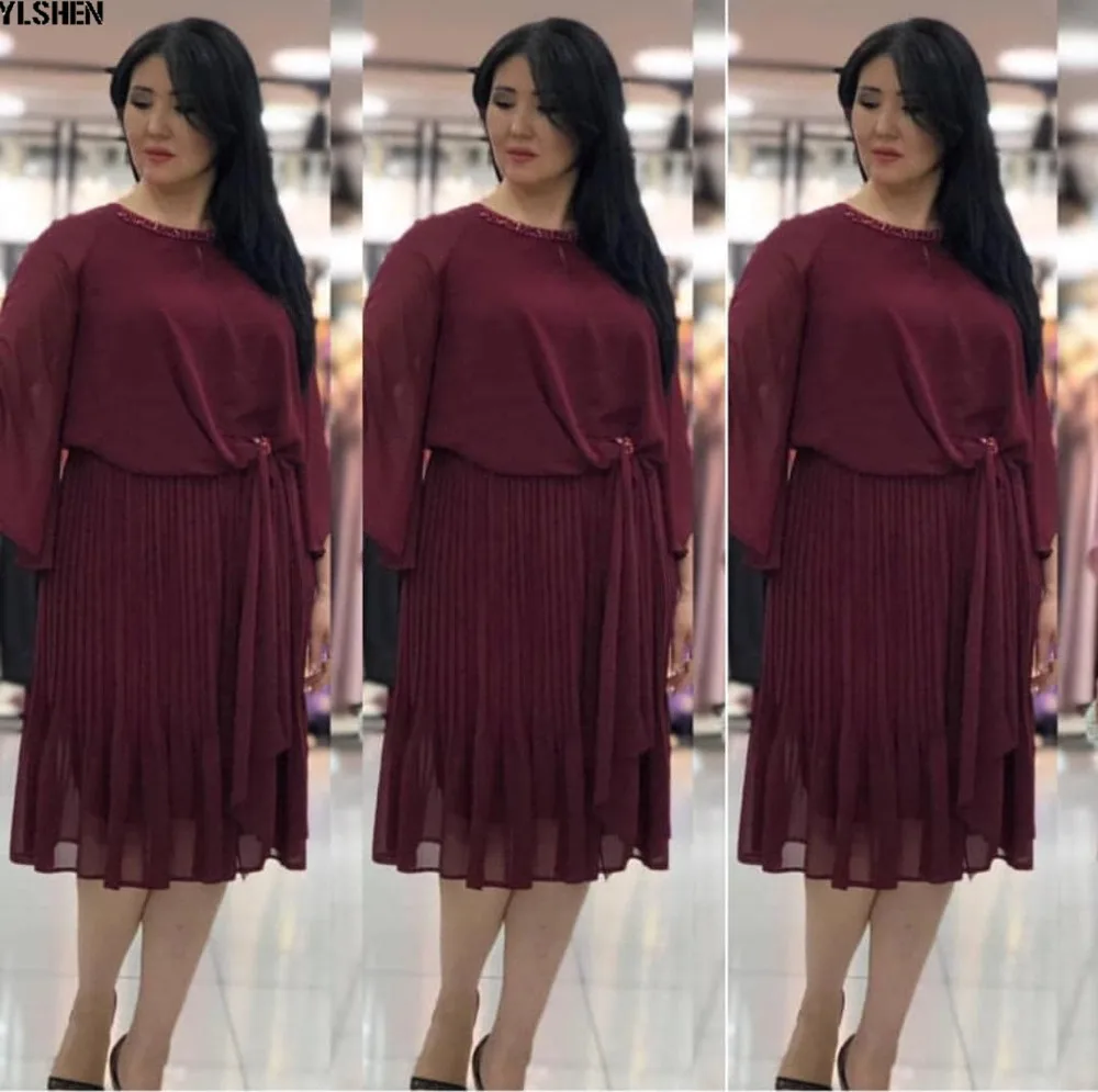 African Dresses For Women 2019 New Elegent Fashion Style African Dress Clothes Women Plus Size Knee-length Ankara Dresses L-3XL 02