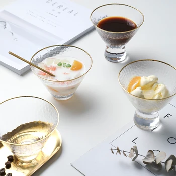 

Nordic style light luxury description of Phnom Penh hammer glass dessert cup ice cream cup ice cream cup juice cup fruit cup