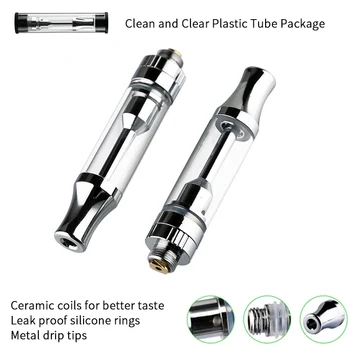 

2pcs/lot Cbd Vaporizer 510 Vape Clearomizer Tank for CBD Oil 1.0ml 1.2ohm Ceramic Coil Top Fill Leakproof CBD Cartridge Atomizer