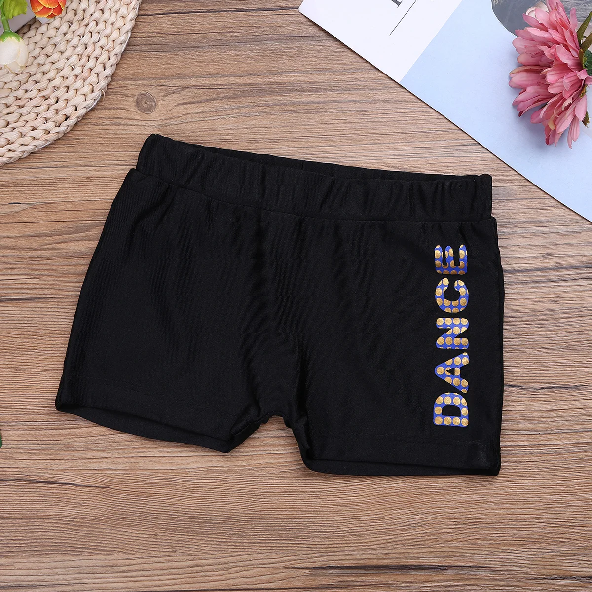 Kids Dance Wear Crop Top Dance Printed Shorts for Stage Girls Ballet Gymnastics Leotard Dancing Workout Shorts Sports Set