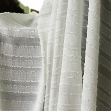 1y* 140 см кремово-белая жаккардовая полосатая шифоновая ткань креп