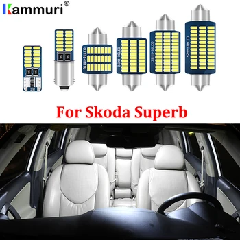 

100% Perfect white Canbus LED lamp Interior dome map lights bulb kit for Skoda Superb 1 2 3 MK1 MK2 MK3 Sedan Estate (2001-2018)