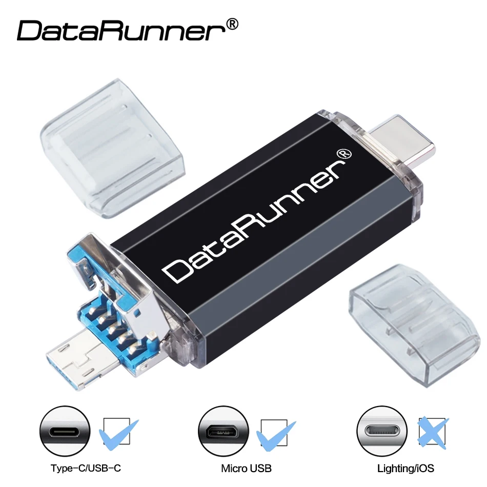 Новый DataRunner OTG USB флеш-накопитель 128 ГБ 32 Гб 64 256 512 Флешка флешка 3 0 диск памяти для