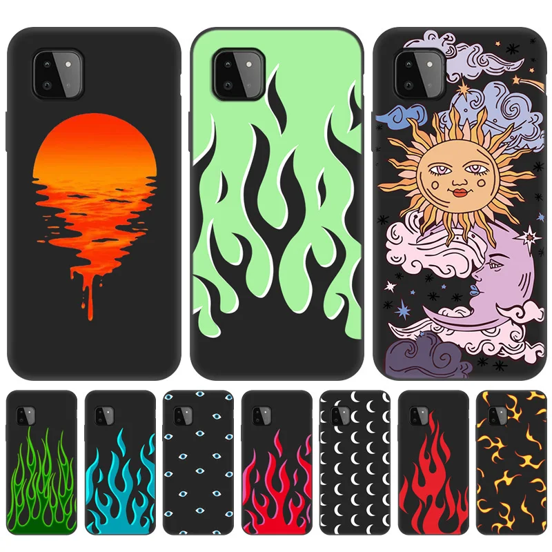 For Samsung A51 A52 Case A12 A32 A40 A31 A41 A42 A50 A71 A72 A30 A22 A10 A21S Flame Print Bumper Coque Silicone Soft Phone Cover