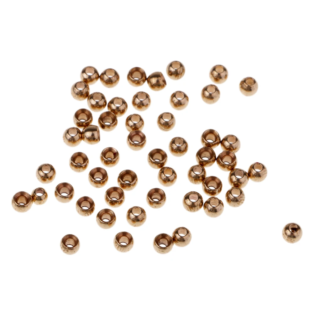 Lot 50/100Pcs Fly Tying Beads Brass Fly Fishing Nymph Head Ball Beads, - for Flies DIY, Lure Making