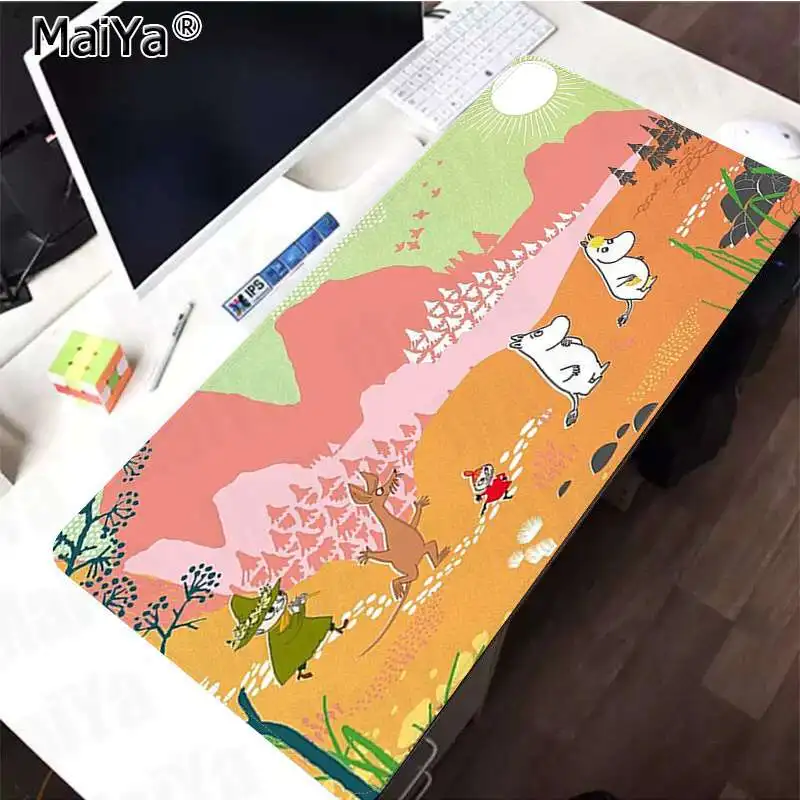 Lock Edge 40X90cm Maiya винтажный крутой милый Бегемот Moomin Pikku myy запирающийся край коврик для мыши большой коврик для мыши клавиатуры коврик - Цвет: Lock Edge 40X90cm