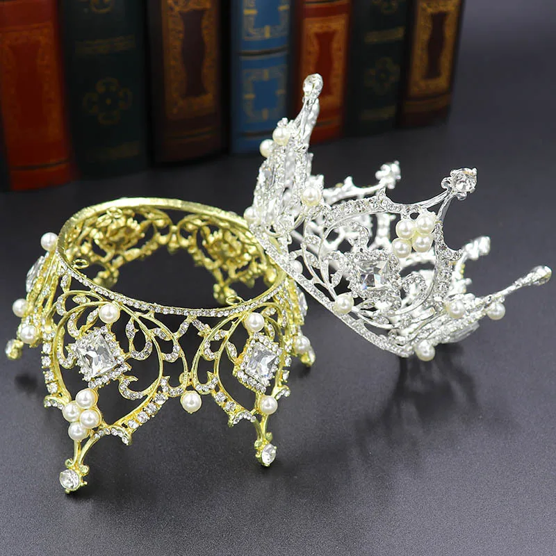 Baroque  Bride Crown  Round Princess Crown Children's Crown Wedding  Hair Accessories Bridal Hair Accessories