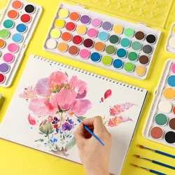 12/16/18/36Colors Solid Gouache Watercolor Paint Set Student Beginner Graffiti Tool Art Painting Powder Watercolor Art Supplies
