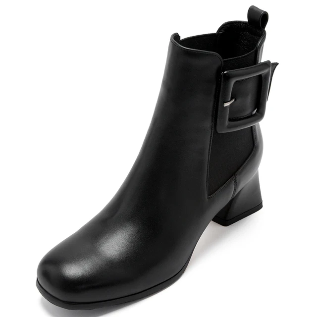 ladies black leather chelsea boots