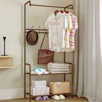 

3 Color Coat Rack Landing Clothing Holder Hanger Floor Standing Storage Shelf Clothes Hanger Rack Simple Style Bedroom MJ1106