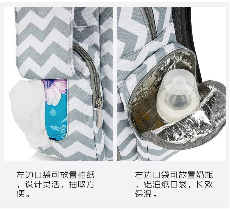 Рюкзак для мамы в европейском и американском стиле, многофункциональный большой объем, сумка для мамы, USB Baoma, модный рюкзак для кормящих мам