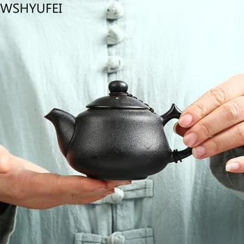 

New style Black glazed ceramic Teapot Heat resistant Tea set tea set teapot Office household drinking utensils WSHYUFEI