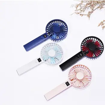 

Creative Desktop Power Display Usb Charging Three-speed Mute Handheld Small Microphone Fan Summer Portable Small Fan