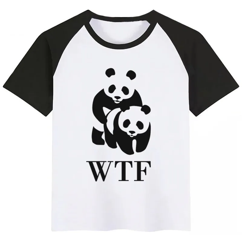 Детская забавная футболка с изображением героев мультфильма WWF Good WTF, панды, комедии детские летние топы с круглым вырезом, футболки для маленьких девочек повседневная детская одежда - Цвет: K318B