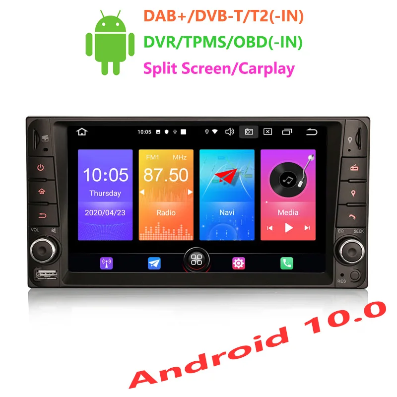 Erisin ES2712C 7-дюймовый Android 10 0 автомобильный DVD OBD DAB + DVR USB CarPlay для Toyota Corolla Prado RAV4 VIOS |