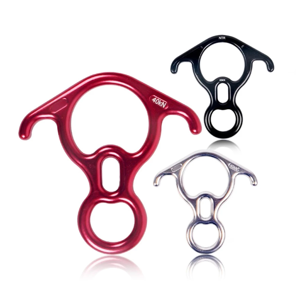 

Outdoor Rock Climbing Aerial Cable Lowering Descender OX Horn 8 Ring Drop Device Slow Down Protection Speed Reducing Equipment