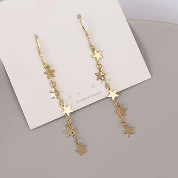 

2020 New Fashion Gold Long Pendant Star Tassel Party Casual Personality Girl Gift Wild Charm Swing Earrings For Women Jewelry