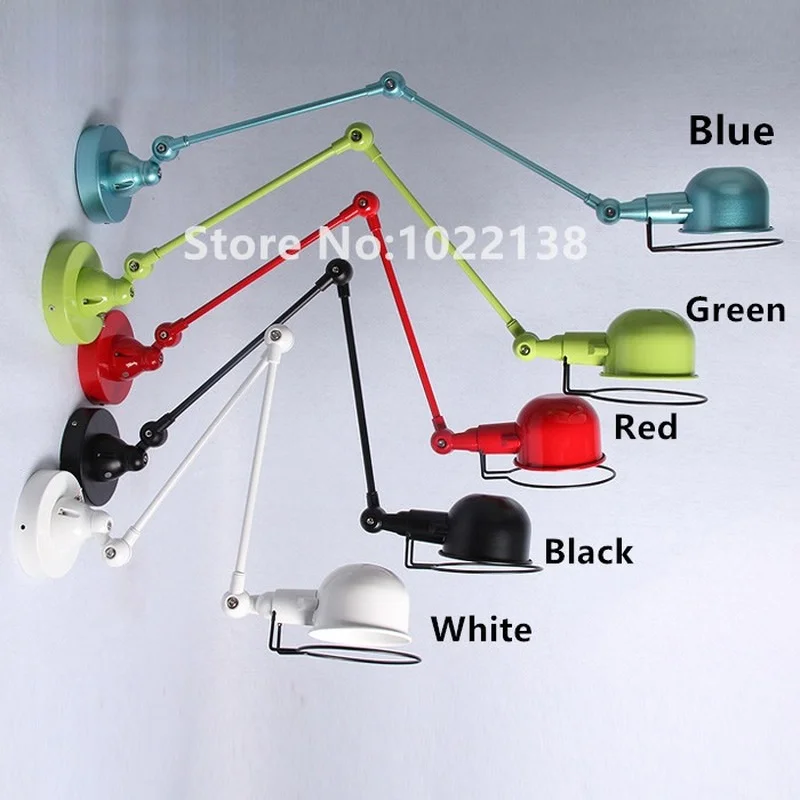 RH loft e14 wall lamp mechanical arm france Jielde reminisced retractable double vintage folding rod- With Switch | Лампы и освещение