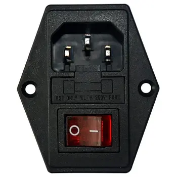 

Inlet Male Power Socket With Fuse Rocker Switch, Fuse 3 Pin Iec320 250V 15A C14 Inlet Module For Computer And Home Appliance Pow