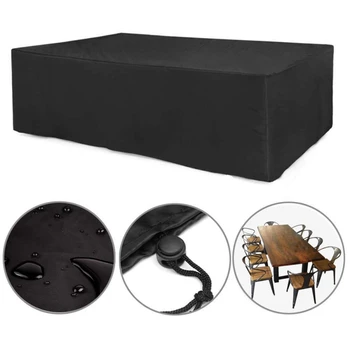 

250CM Long Rectangle Table Cloth Waterproof Oblong Black Table Cover For Party Picnic Outdoor Polyester Fiber Dark Cloth