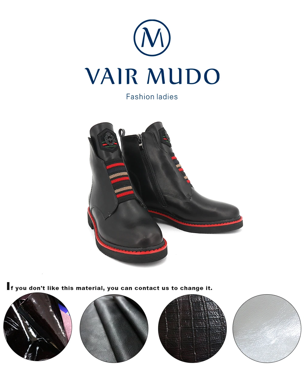 VAIR MUDO/зимние шерстяные ботильоны на меху женская обувь из натуральной кожи на квадратном каблуке теплые зимние ботинки с круглым носком женская обувь; DX128