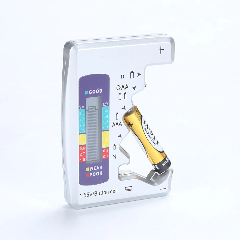 디지털 배터리 테스터 배터리 용량 검출기 C/D/N/AA/AAA/9V 배터리/1.55V 버튼 셀
