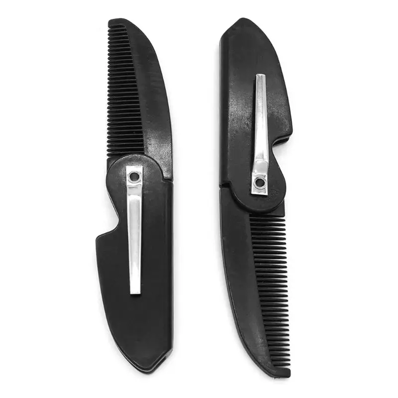 1 Pc Folding Pocket Clip Hair Mustache Beard Comb for Men D0AB