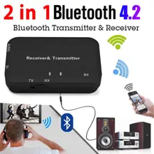 2in1 Bluetooth 4,2 Беспроводной аудио передатчик приемник 3,5 мм Музыка Беспроводной адаптер ТВ 15 м
