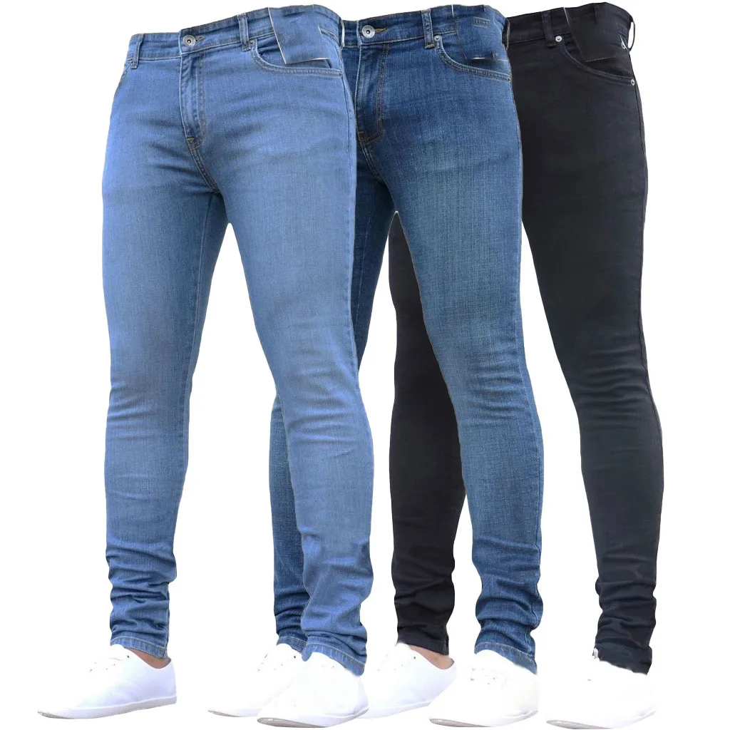 Fashion Men Solid Ripped Skinny Biker Zipper Men's Pure Color Denim Cotton Vintage Wash Hip Hop Work Trousers Jeans Pants S-4XL Fashion Men Solid Ripped Skinny Biker Zipper Men's Pure Color Denim Cotton Vintage Wash Hip Hop Work Trousers Jeans Pants S-4XL