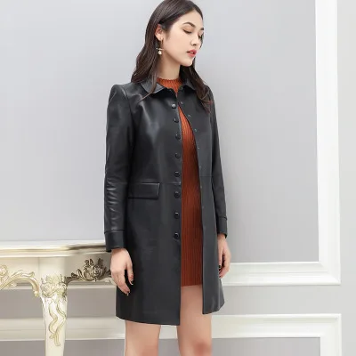 

2020 Women Spring Genuine Real Sheep Leather Jacket W18