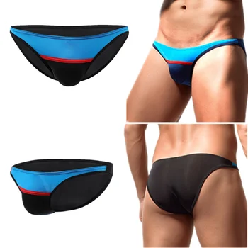 

Men Briefs Ultra-thin Ice Silk Low Waist Underwear Male Sexy Mini Bikini Underpants U Convex Pouch Panties Summer Plus Size XXL