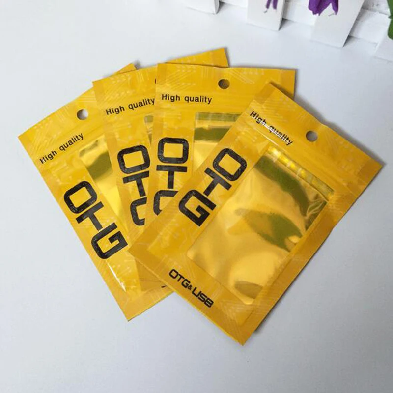 7*11 см сумки на молнии Розничная посылка пластиковый полиэтиленовый opp дисплей сумка для Xiaomi huawei samsung OTG кабель адаптер OTG конвертер